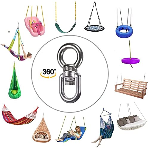 Dakzhou Bearing Swing Swivel 360 Rotary 820 lb Capacity, Safe and Reliable Suspension Connection Accessories for Swing Air Dance Hammock Chair Yoga Swing Climbing Projects - Image 2
